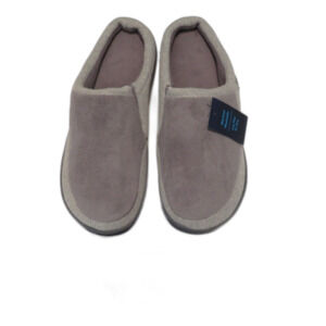 NWT Isotoner Microterry Waffle Travis Hoodback Slippers